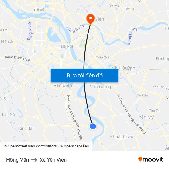 Hồng Vân to Xã Yên Viên map