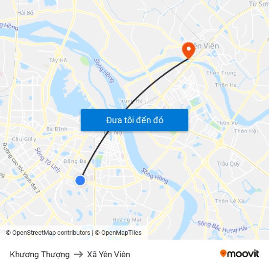 Khương Thượng to Xã Yên Viên map