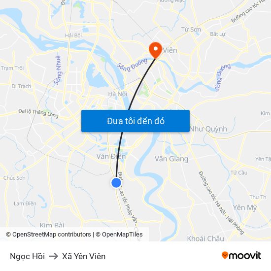 Ngọc Hồi to Xã Yên Viên map