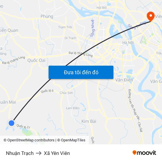 Nhuận Trạch to Xã Yên Viên map