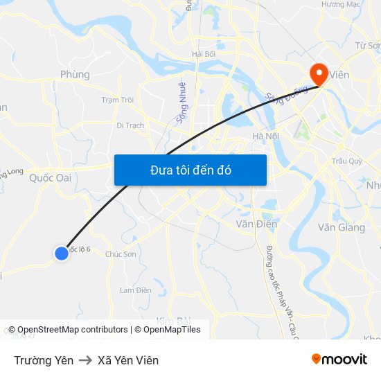 Trường Yên to Xã Yên Viên map