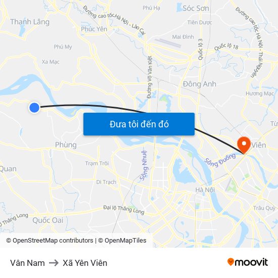 Vân Nam to Xã Yên Viên map