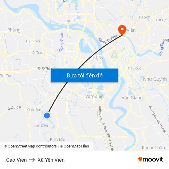 Cao Viên to Xã Yên Viên map
