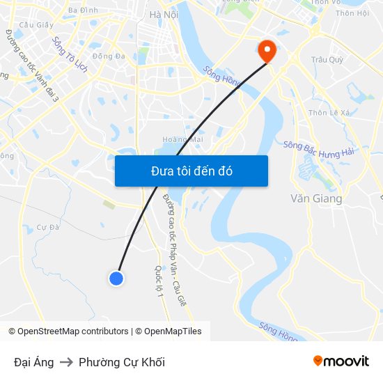 Đại Áng to Phường Cự Khối map