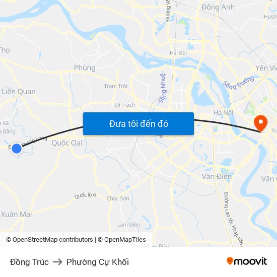 Đồng Trúc to Phường Cự Khối map