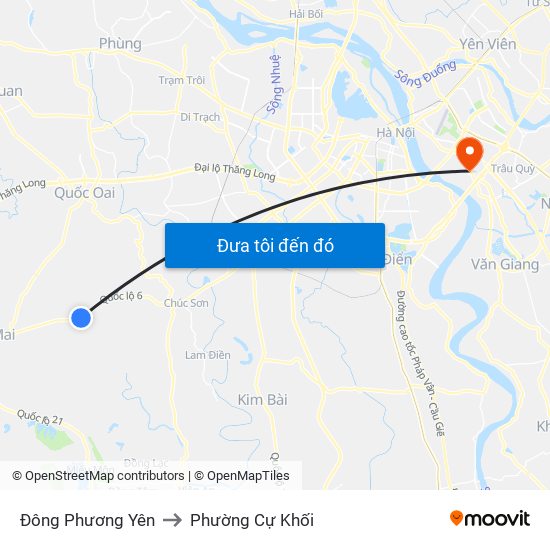 Đông Phương Yên to Phường Cự Khối map