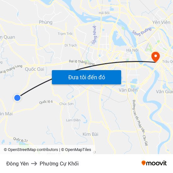 Đông Yên to Phường Cự Khối map