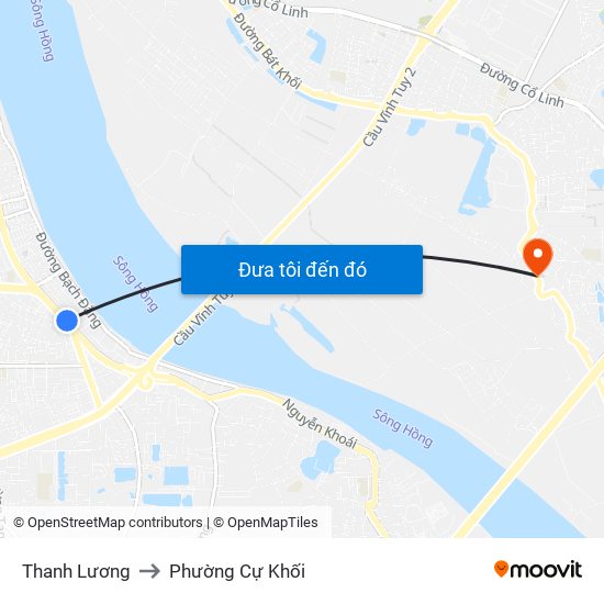 Thanh Lương to Phường Cự Khối map