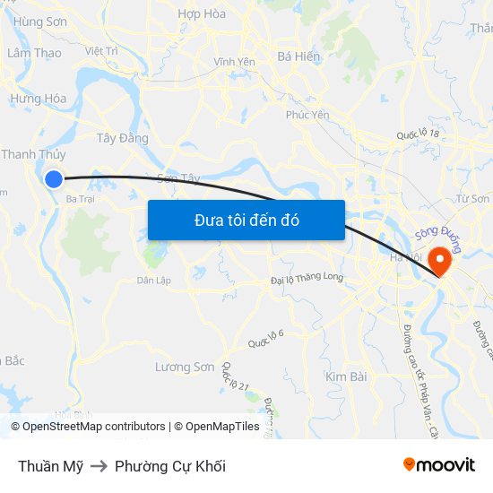 Thuần Mỹ to Phường Cự Khối map