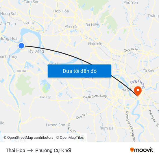 Thái Hòa to Phường Cự Khối map