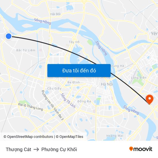 Thượng Cát to Phường Cự Khối map