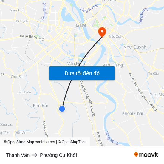 Thanh Văn to Phường Cự Khối map