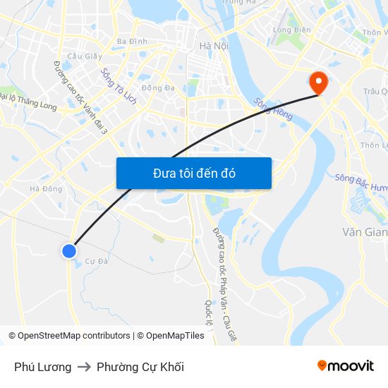 Phú Lương to Phường Cự Khối map