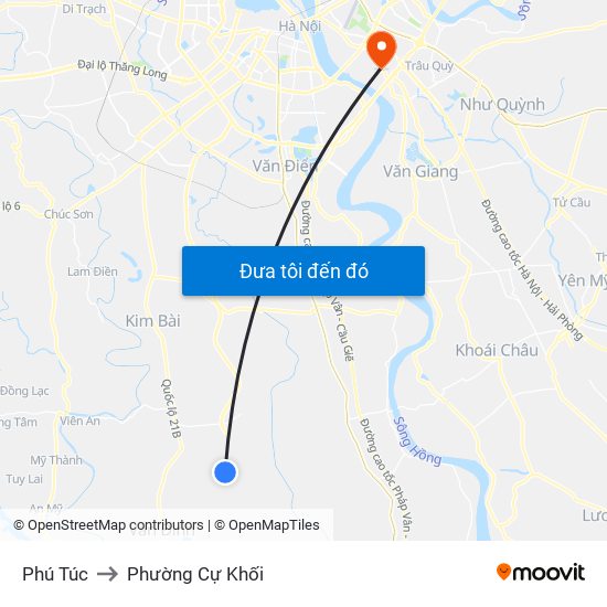 Phú Túc to Phường Cự Khối map