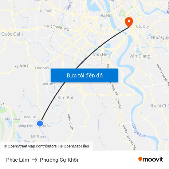 Phúc Lâm to Phường Cự Khối map