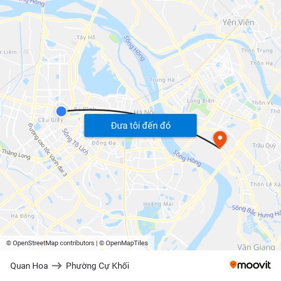 Quan Hoa to Phường Cự Khối map