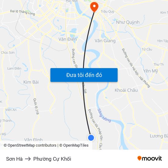 Sơn Hà to Phường Cự Khối map