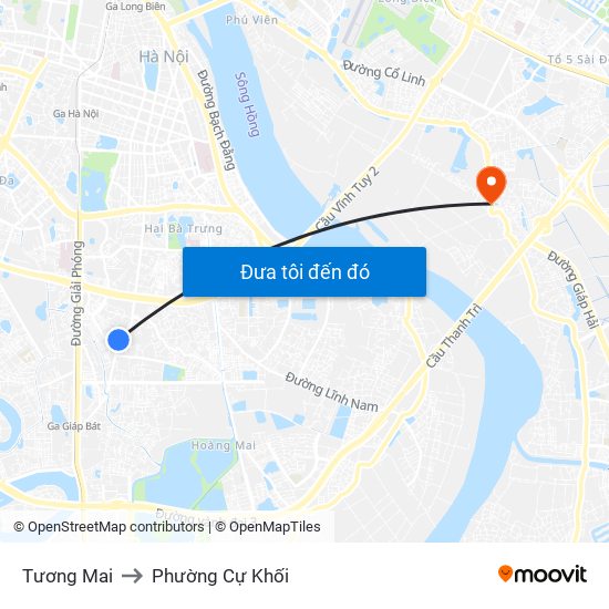 Tương Mai to Phường Cự Khối map