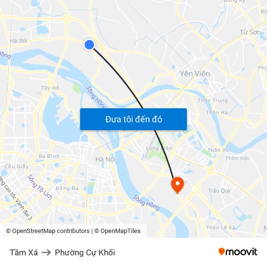 Tầm Xá to Phường Cự Khối map