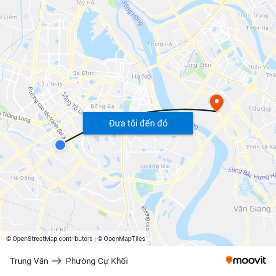 Trung Văn to Phường Cự Khối map