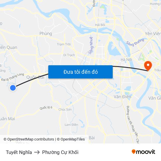 Tuyết Nghĩa to Phường Cự Khối map