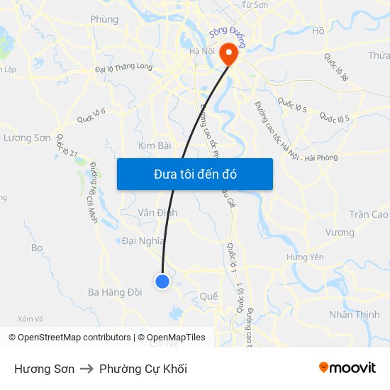 Hương Sơn to Phường Cự Khối map