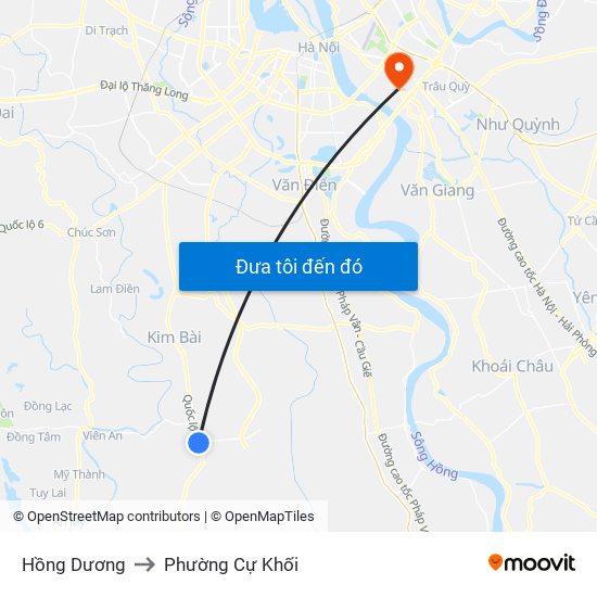 Hồng Dương to Phường Cự Khối map