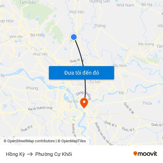 Hồng Kỳ to Phường Cự Khối map