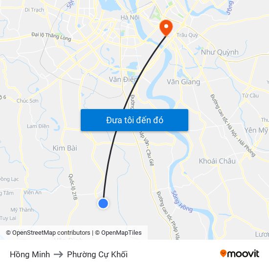 Hồng Minh to Phường Cự Khối map