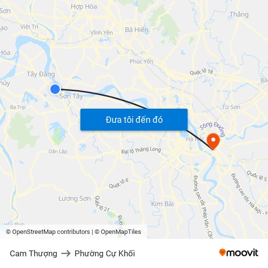 Cam Thượng to Phường Cự Khối map