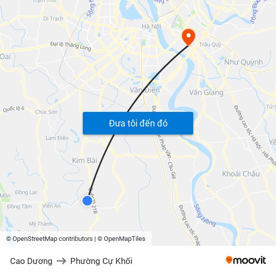 Cao Dương to Phường Cự Khối map
