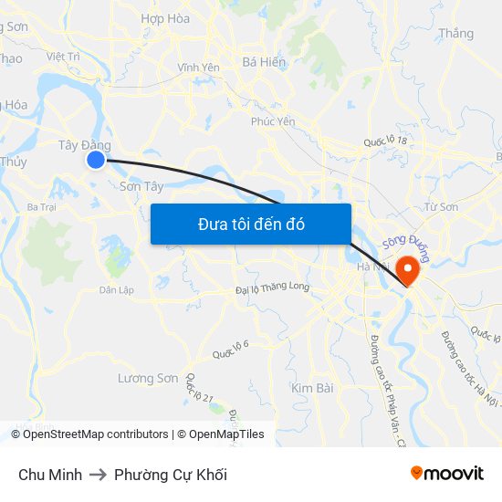 Chu Minh to Phường Cự Khối map