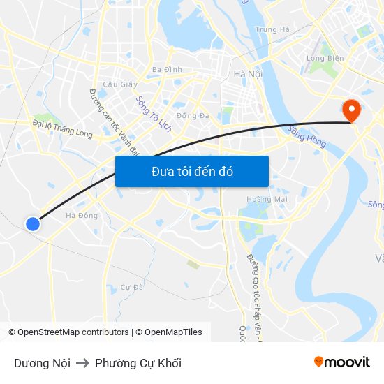 Dương Nội to Phường Cự Khối map