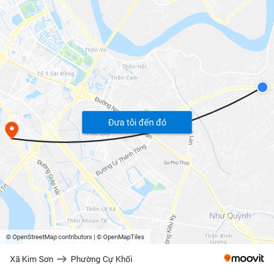 Xã Kim Sơn to Phường Cự Khối map