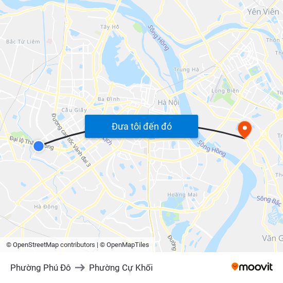 Phường Phú Đô to Phường Cự Khối map