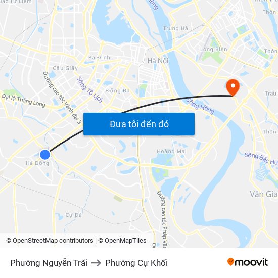 Phường Nguyễn Trãi to Phường Cự Khối map