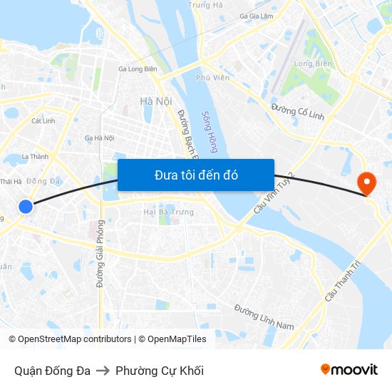 Quận Đống Đa to Phường Cự Khối map