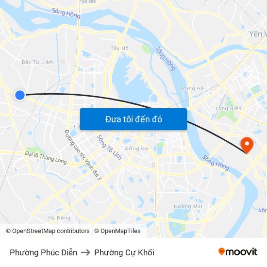 Phường Phúc Diễn to Phường Cự Khối map