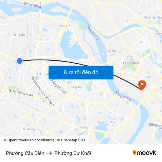 Phường Cầu Diễn to Phường Cự Khối map