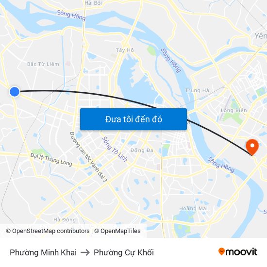 Phường Minh Khai to Phường Cự Khối map