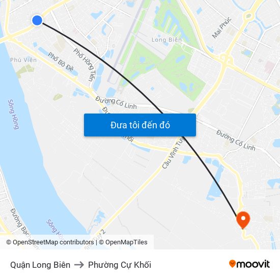 Quận Long Biên to Phường Cự Khối map