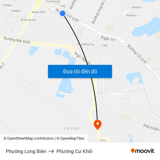 Phường Long Biên to Phường Cự Khối map