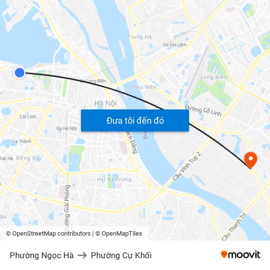 Phường Ngọc Hà to Phường Cự Khối map