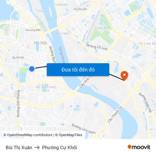 Bùi Thị Xuân to Phường Cự Khối map