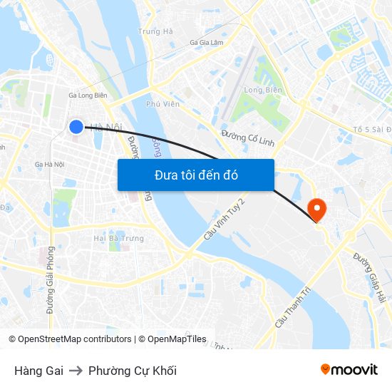 Hàng Gai to Phường Cự Khối map