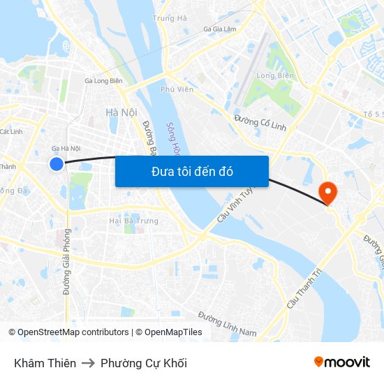 Khâm Thiên to Phường Cự Khối map