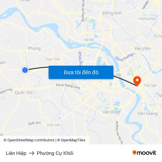 Liên Hiệp to Phường Cự Khối map