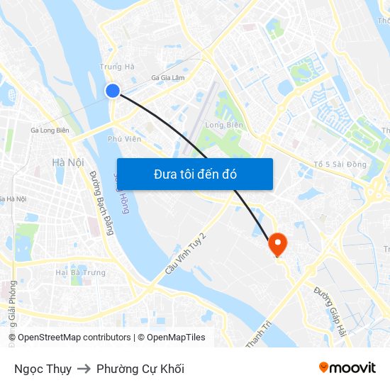 Ngọc Thụy to Phường Cự Khối map