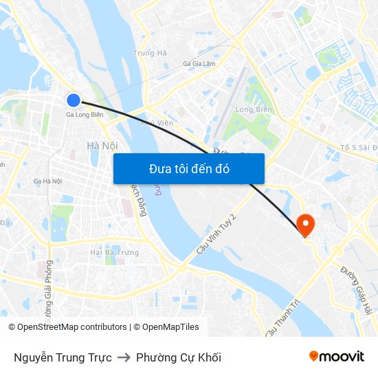Nguyễn Trung Trực to Phường Cự Khối map