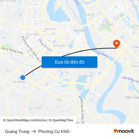 Quang Trung to Phường Cự Khối map
